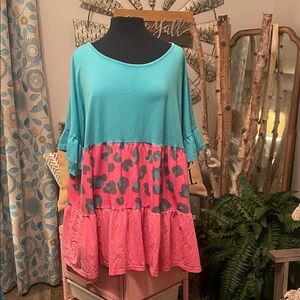 Colorful Women's Ruffle Blouse